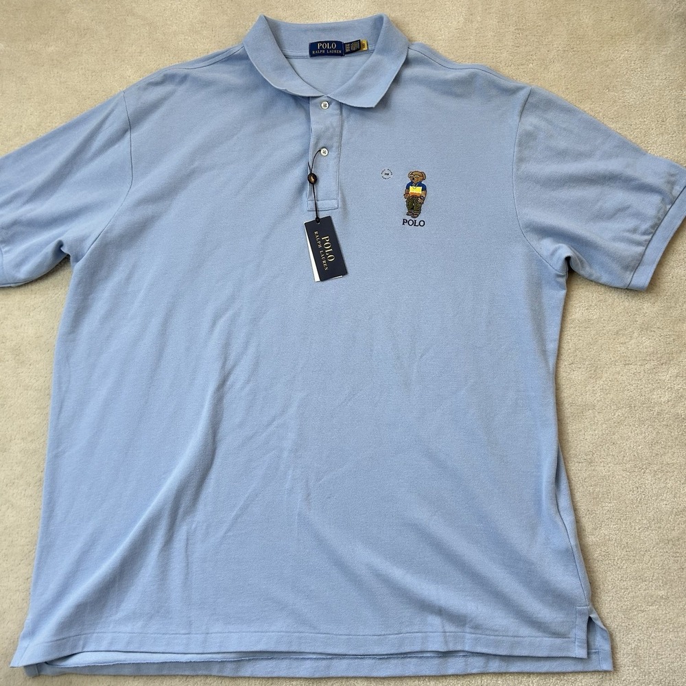 Polo Ralph Lauren Shirt Men's 3XB Polo Blue Bear Classic Fit Short Sleeve